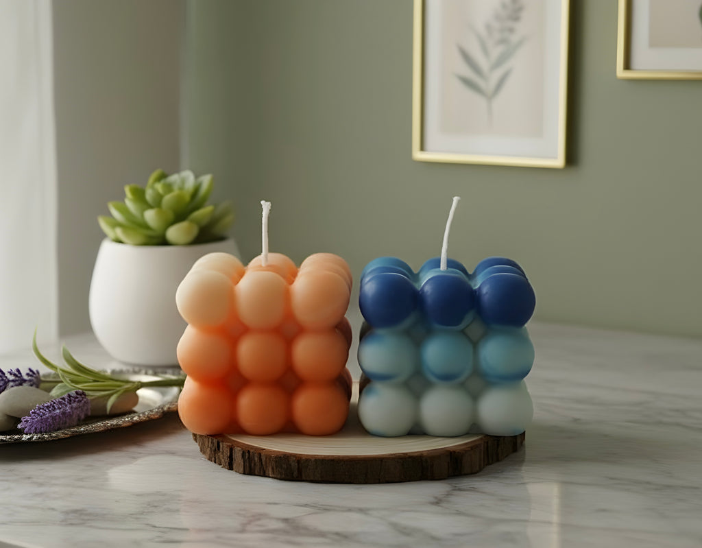 Decorative scented candle — brings cozy ambiance and subtle fragrance.