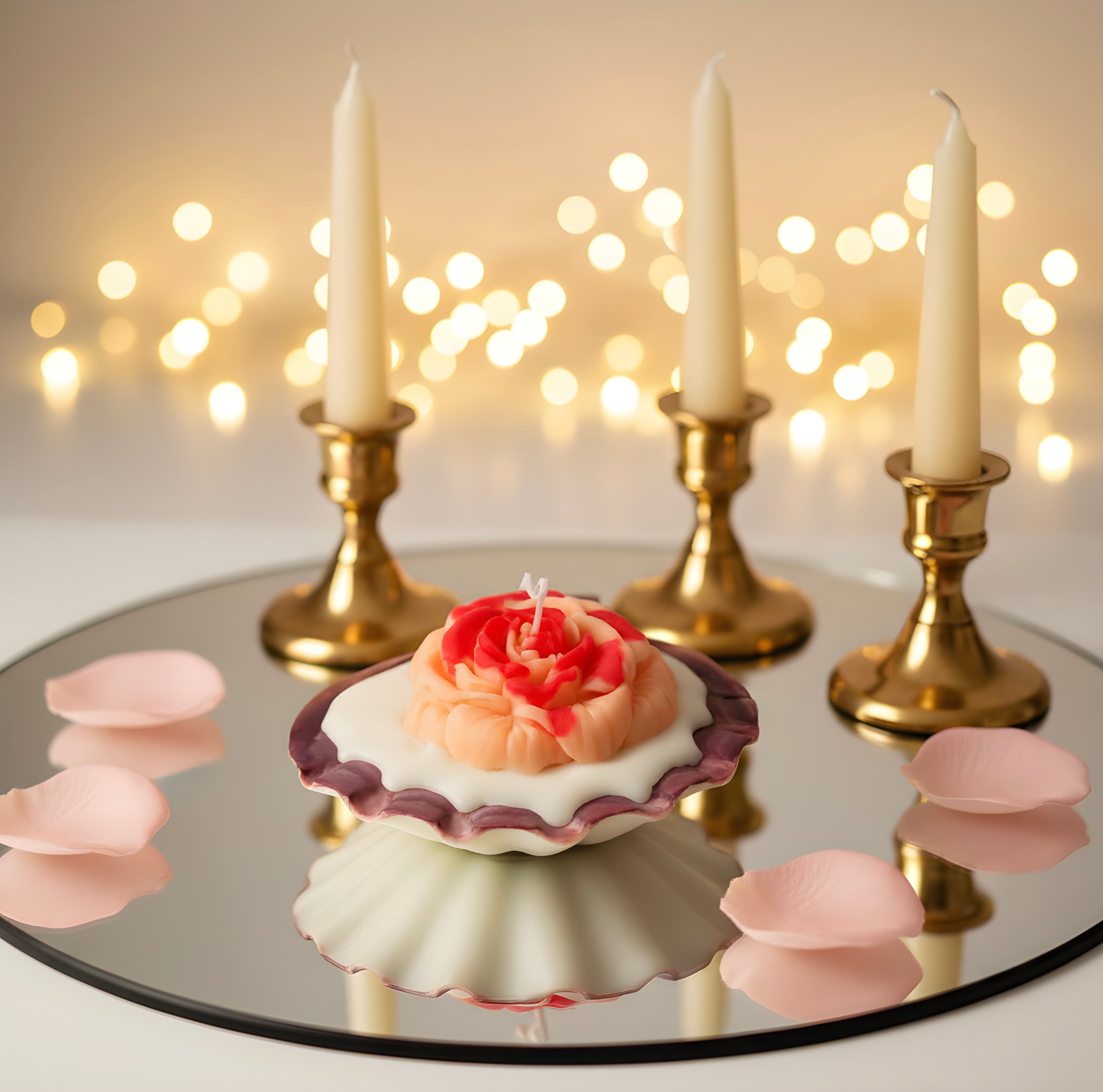 Handmade candle in a large shell — delicate fragrance, unique design.