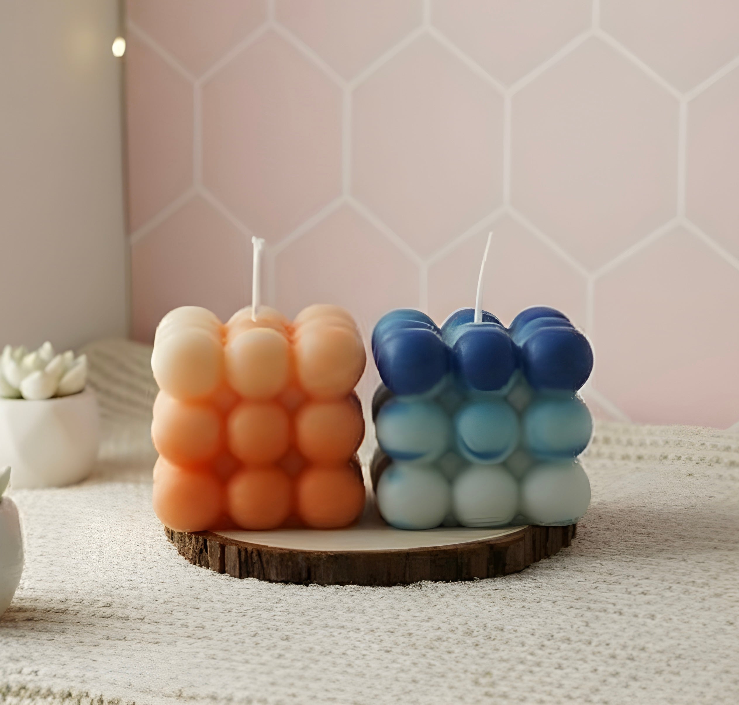 Decorative scented candle — brings cozy ambiance and subtle fragrance.