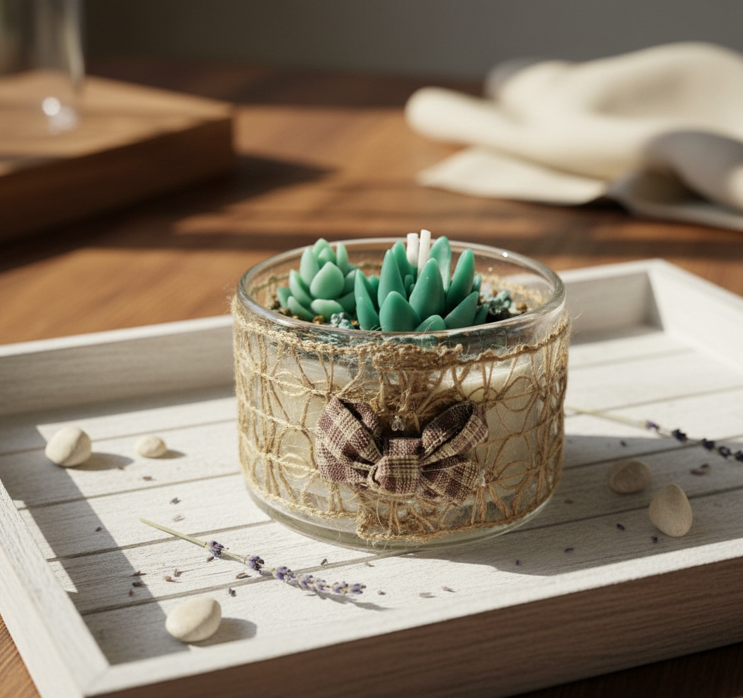 Handmade scented candle.