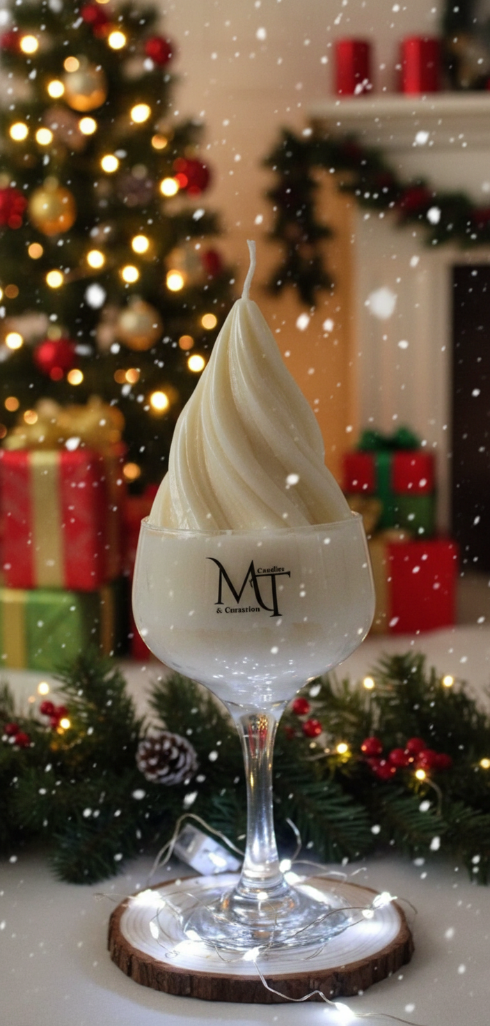 A candle that looks like ice cream and smells like happiness.