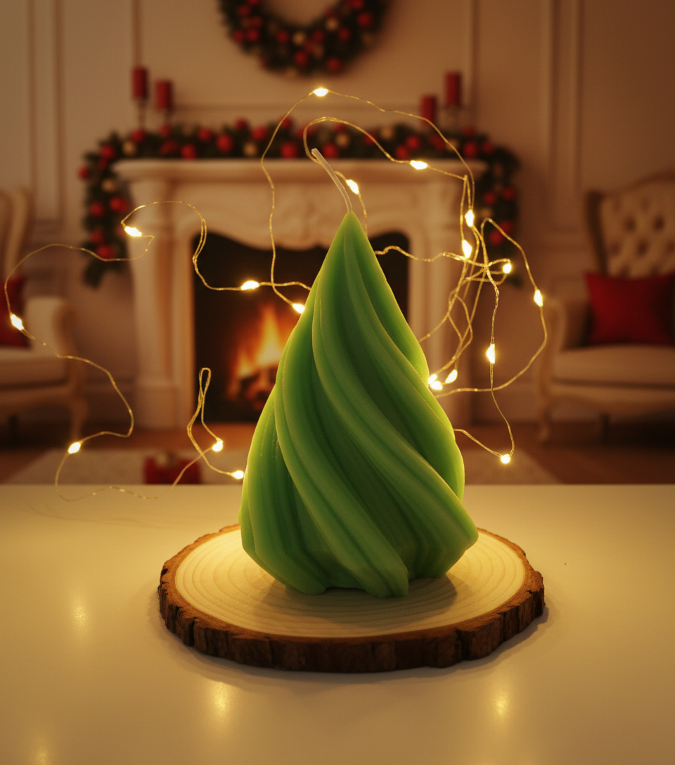 Handcrafted Christmas candle — fills your space with seasonal magic.