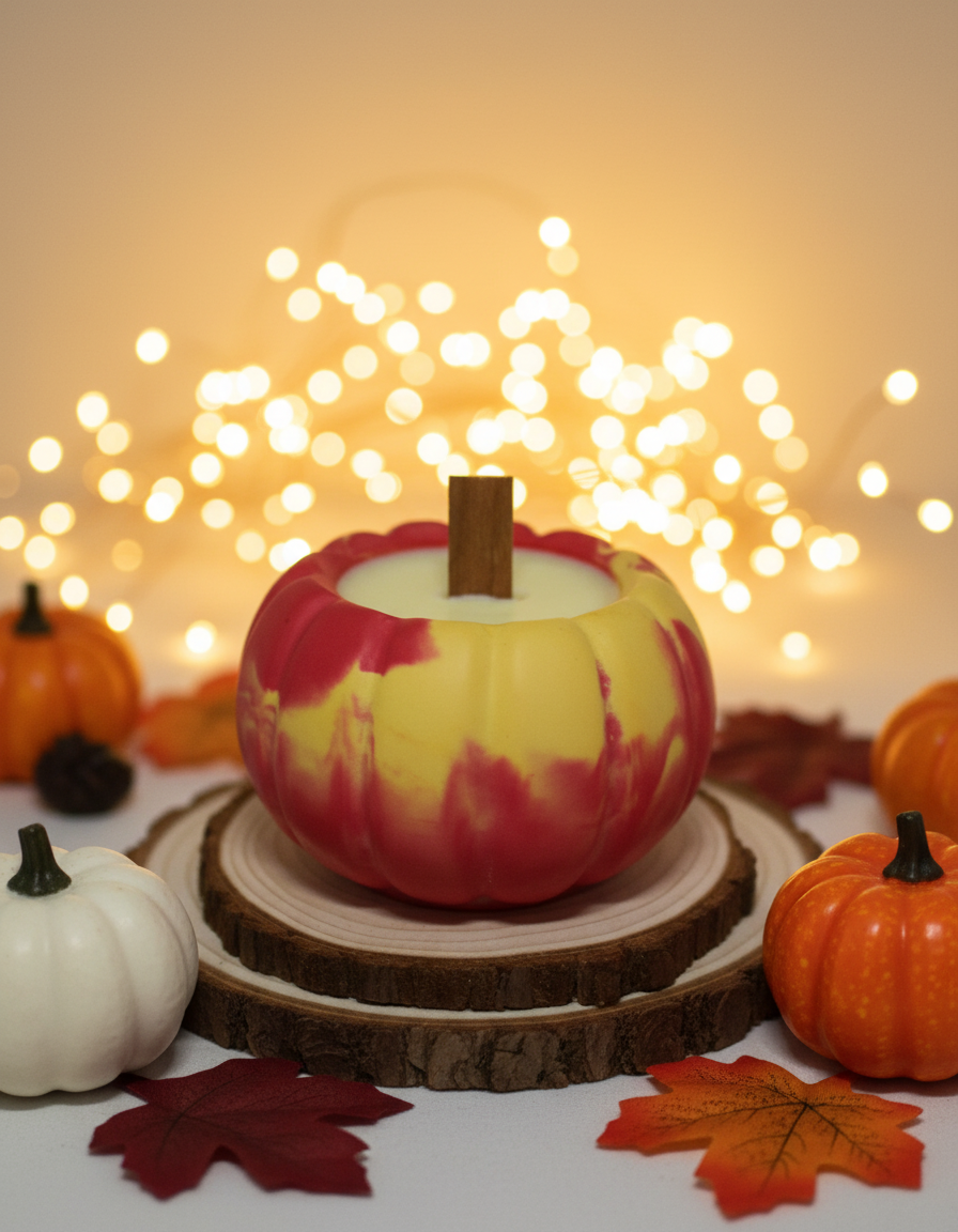 Scented pumpkin candle in ceramic — adds warmth and seasonal spirit to any space.