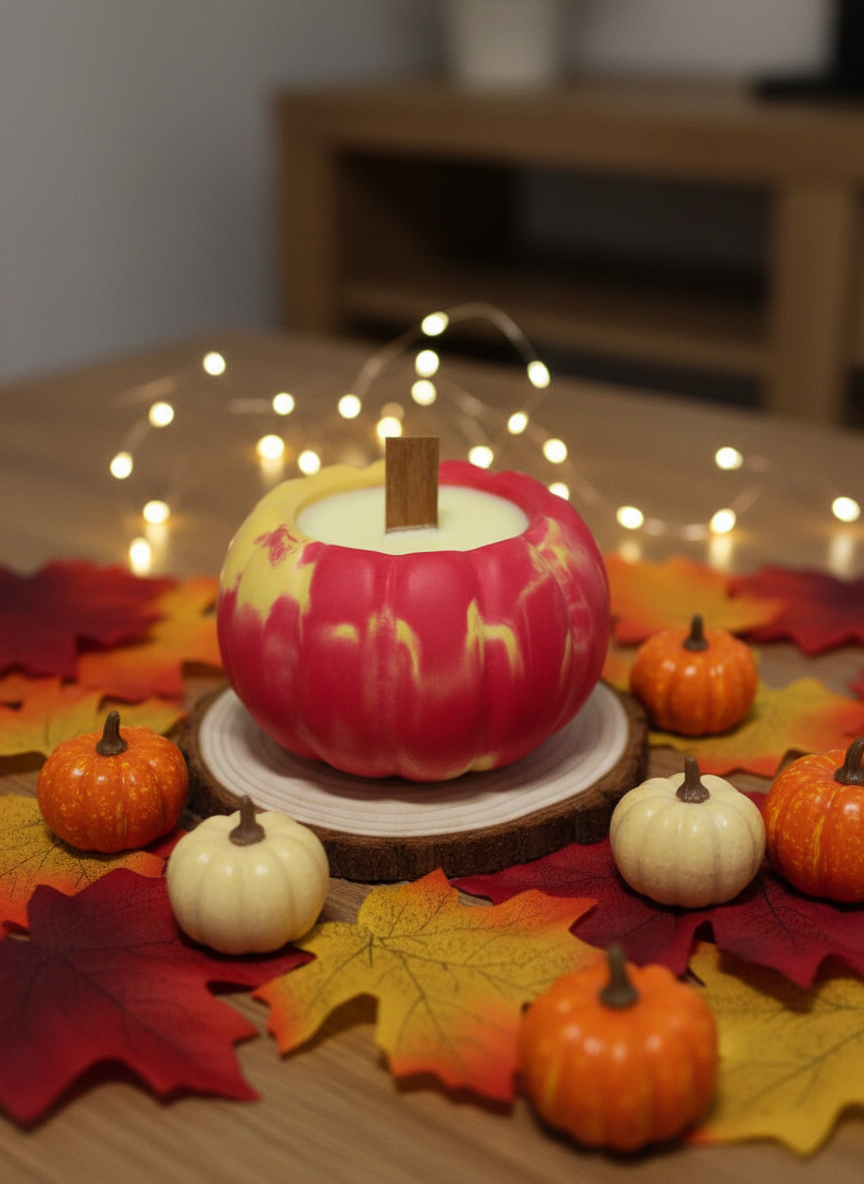 Scented pumpkin candle in ceramic — adds warmth and seasonal spirit to any space.