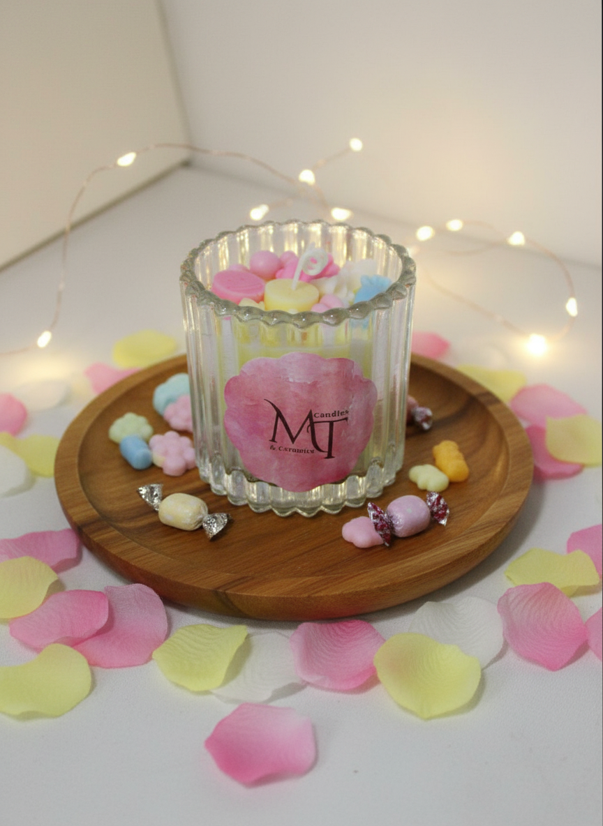 Candy-inspired candle — colorful, sweet, and handcrafted fun.