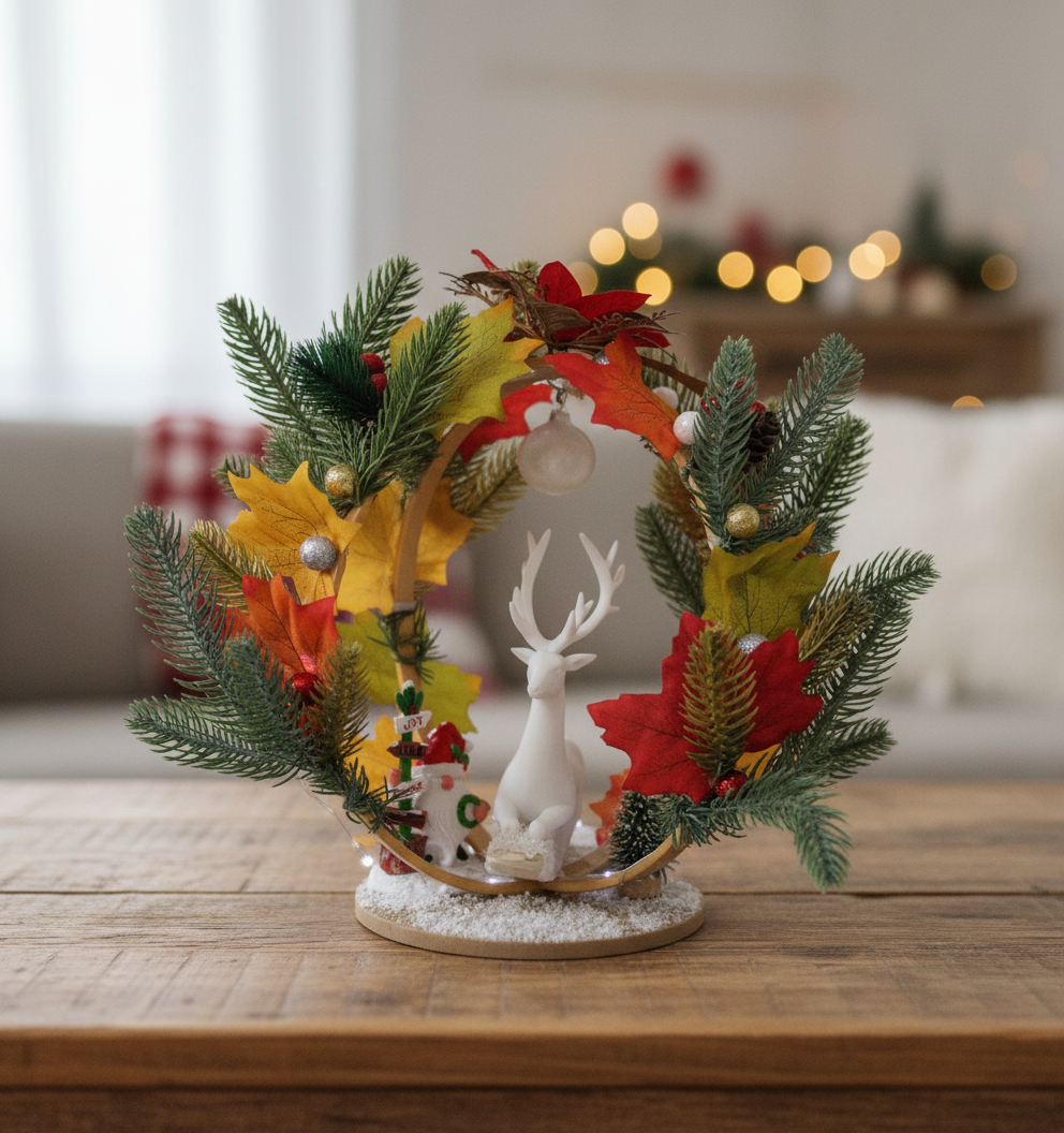 Christmas ornament with reindeer.