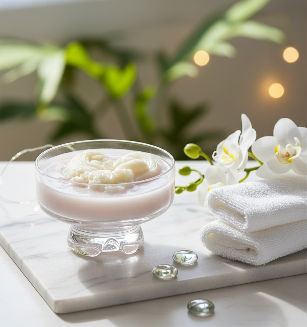 A heart-shaped candle with a mother and baby, radiating warmth and love.