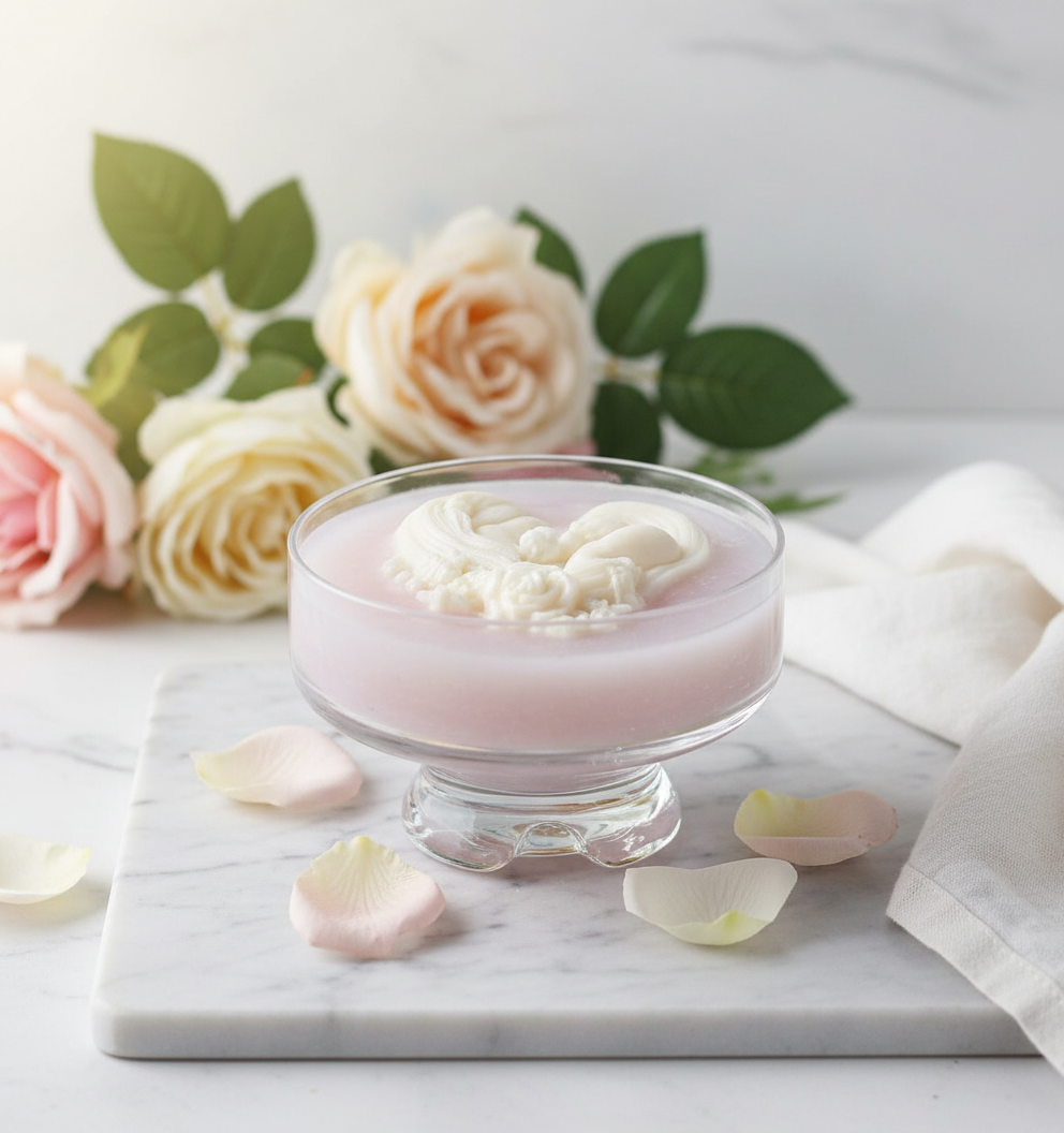 A heart-shaped candle with a mother and baby, radiating warmth and love.